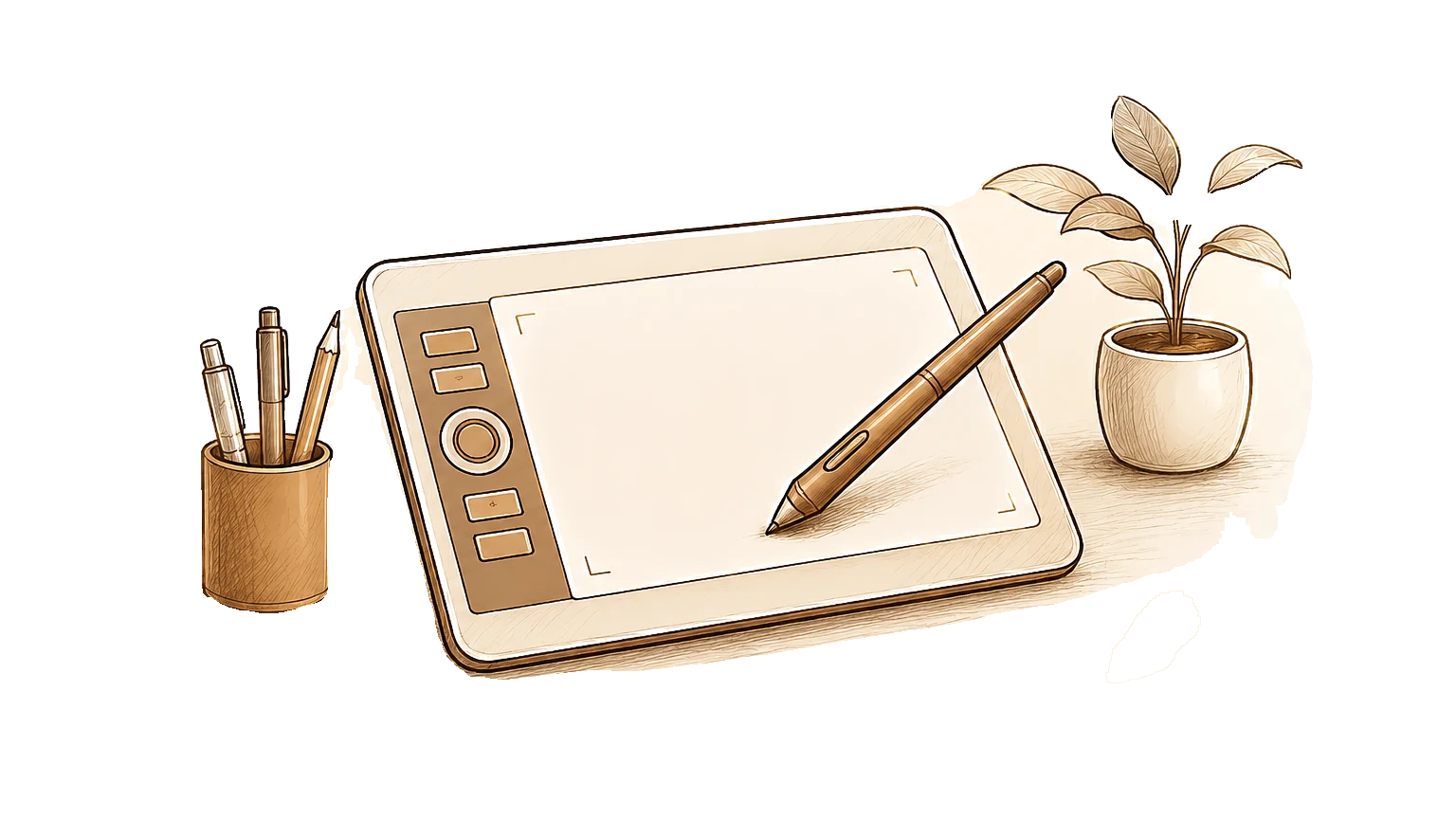 Design tablet and pen workspace