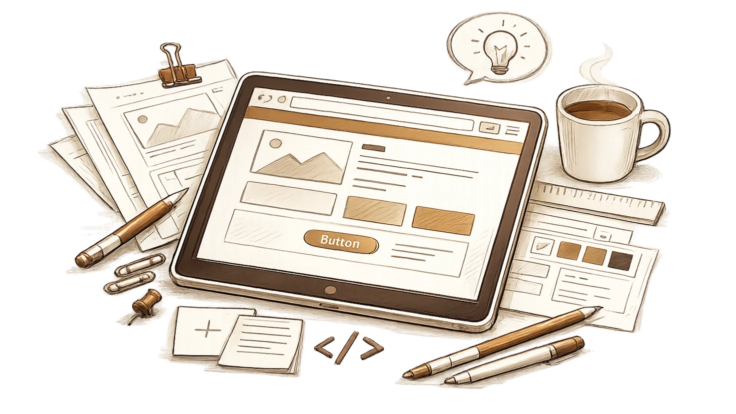 Website planning workspace and materials